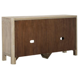 Solano Sliding Door Dining Sideboard in weathered mango finish, front view