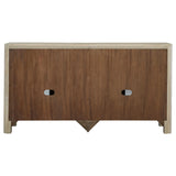 Solano Sliding Door Dining Sideboard in weathered mango finish, front view