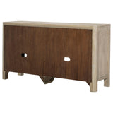 Solano Sliding Door Dining Sideboard in weathered mango finish, front view