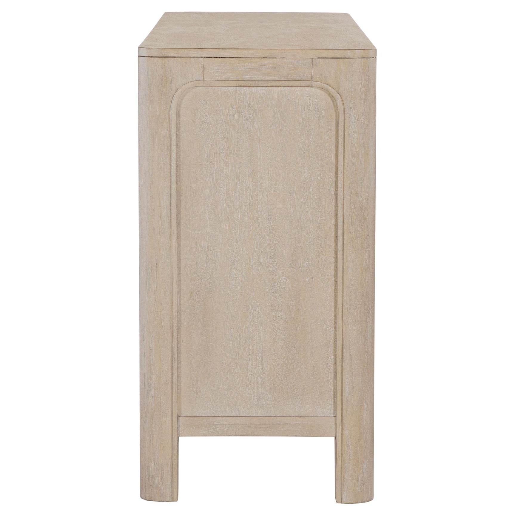 Solano Sliding Door Dining Sideboard in weathered mango finish, front view