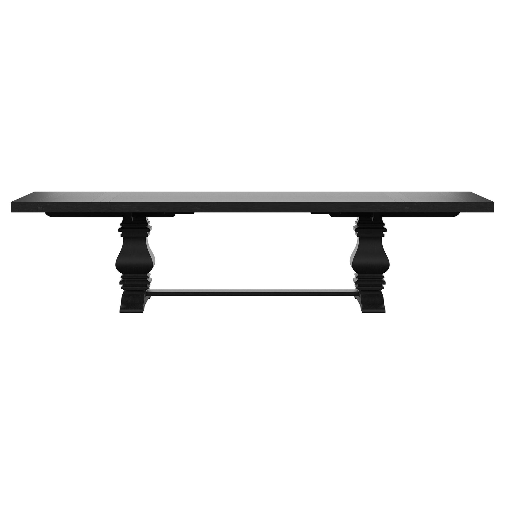 Side angle of Florence Beige 126-inch extension dining room set