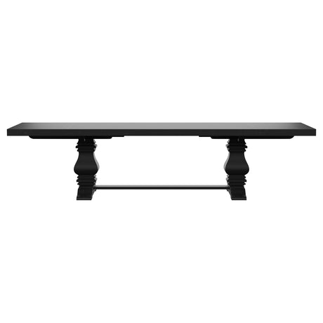 Side angle of Florence Beige 126-inch extension dining room set