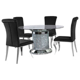Ellie Black Mirrored Pedestal Dining Room Set room view
