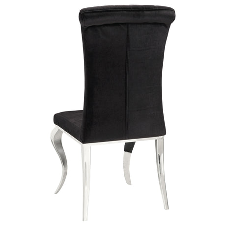 Ellie Black Mirrored Pedestal Dining Room Set room view