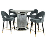 Side view of Ellie Grey Mirrored Counter Height Dining Set