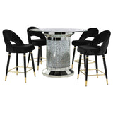 Ellie Black Mirrored Counter Height Dining Set side view