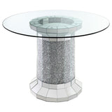 Ellie Black Mirrored Counter Height Dining Set detail view