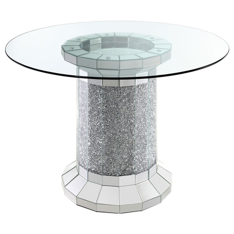Ellie Black Mirrored Counter Height Dining Set detail view