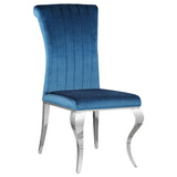 Quinn Teal Dining Room Set room view with chairs