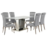 Dining room view of Marilyn Gray Rectangular Mirrored Dining Room Set