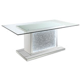 Close-up detail of Marilyn Black Mirrored Dining Room furniture surface