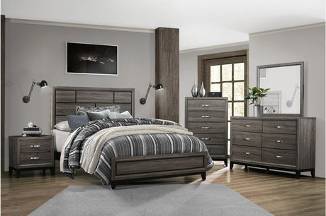 Davi Nickel Solid Wood Platform Bed main view