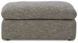 Dramatic Granite Chenille Ottoman head-on view