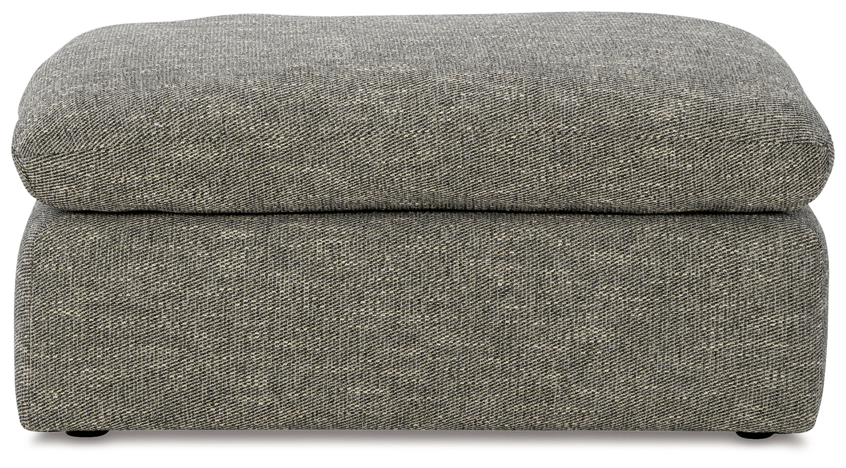 Dramatic Granite Chenille Ottoman head-on view