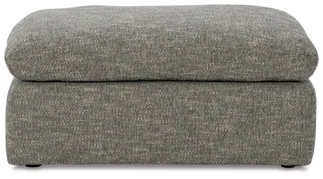 Dramatic Granite Chenille Ottoman head-on view