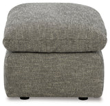Dramatic Granite Chenille Ottoman side profile