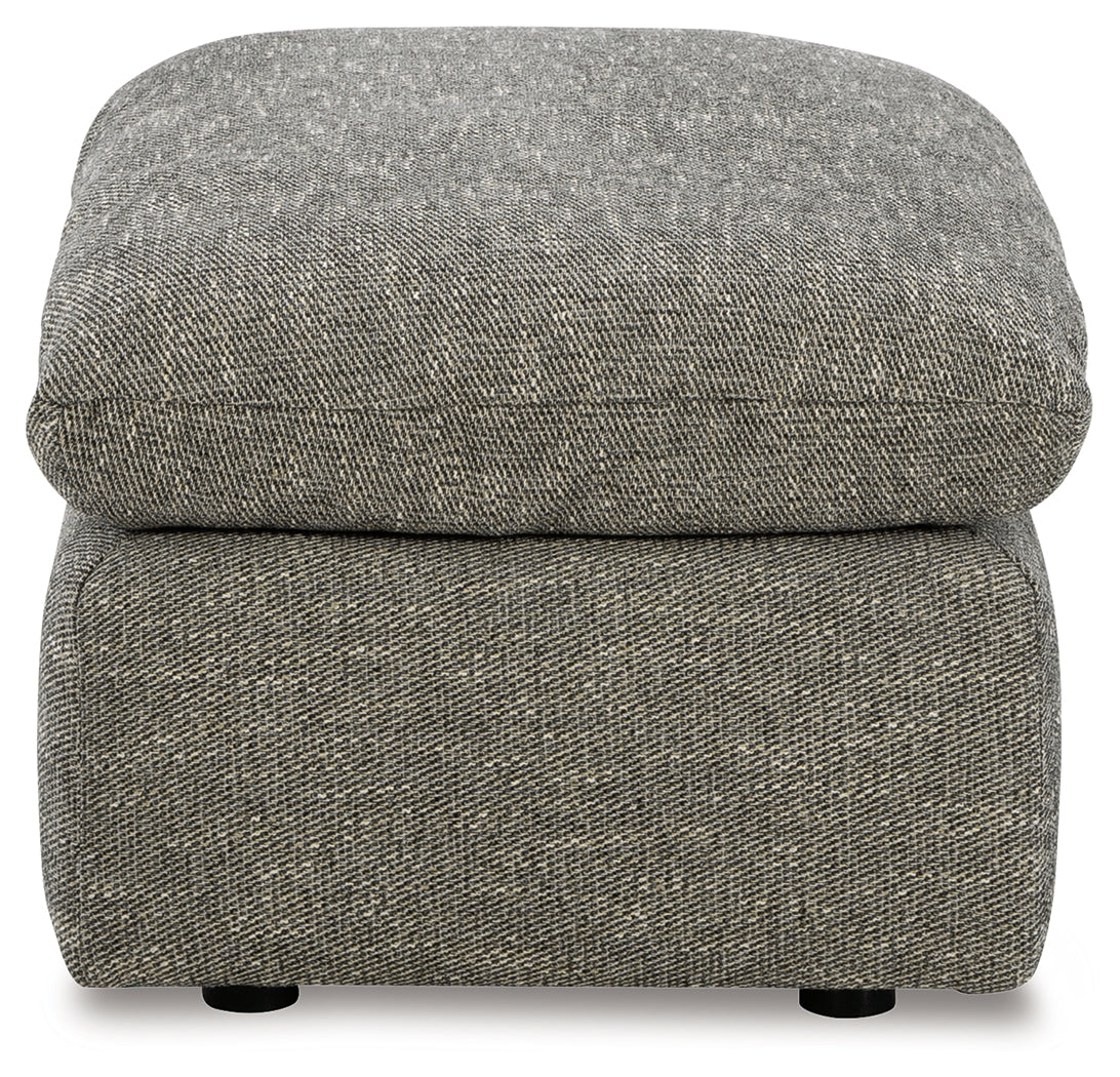 Dramatic Granite Chenille Ottoman side profile