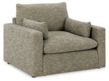 Dramatic Granite Chenille Oversized Chair head-on view