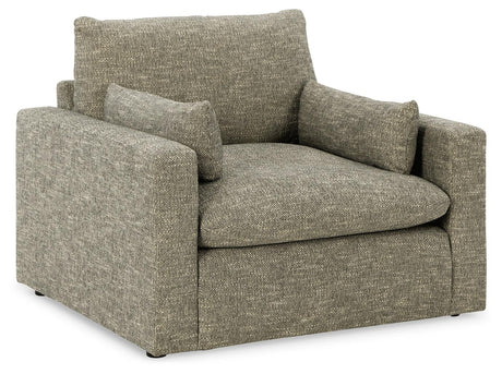 Dramatic Granite Chenille Oversized Chair head-on view