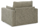 Dramatic Granite Chenille Oversized Chair side angle