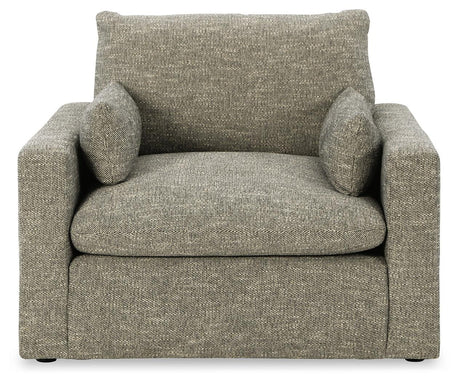 Dramatic Granite Chenille Oversized Chair side profile