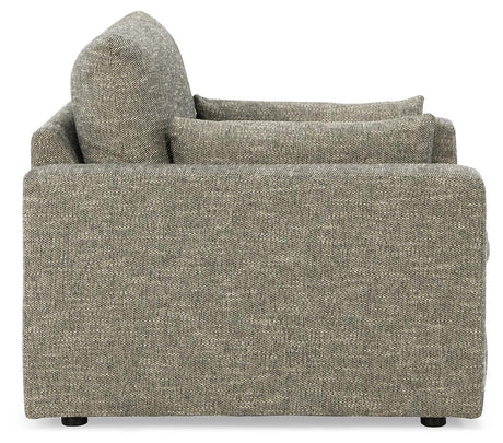 Dramatic Granite Chenille Oversized Chair back view