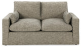 Dramatic Granite Chenille Loveseat head-on front view