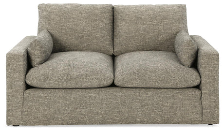 Dramatic Granite Chenille Loveseat head-on front view