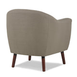 Lucille Beige Tufted Fabric Accent Chair back view