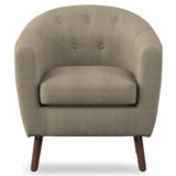 Lucille Beige Tufted Fabric Accent Chair front 3D view