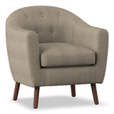 Lucille Beige Tufted Fabric Accent Chair main 3D view