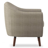 Lucille Beige Tufted Fabric Accent Chair side 3D view