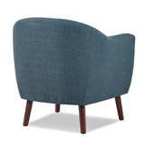 Lucille Blue Accent Chair button-tufted back detail