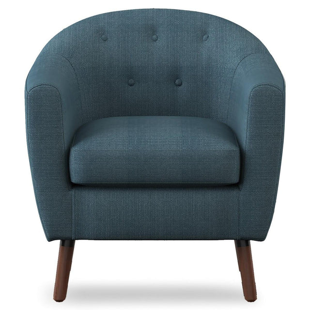 Lucille Blue Tufted Upholstered Accent Chair front angle