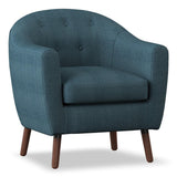 Side view of Lucille Blue Tufted Upholstered Accent Chair