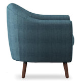 Back view of Lucille Blue Tufted Upholstered Accent Chair