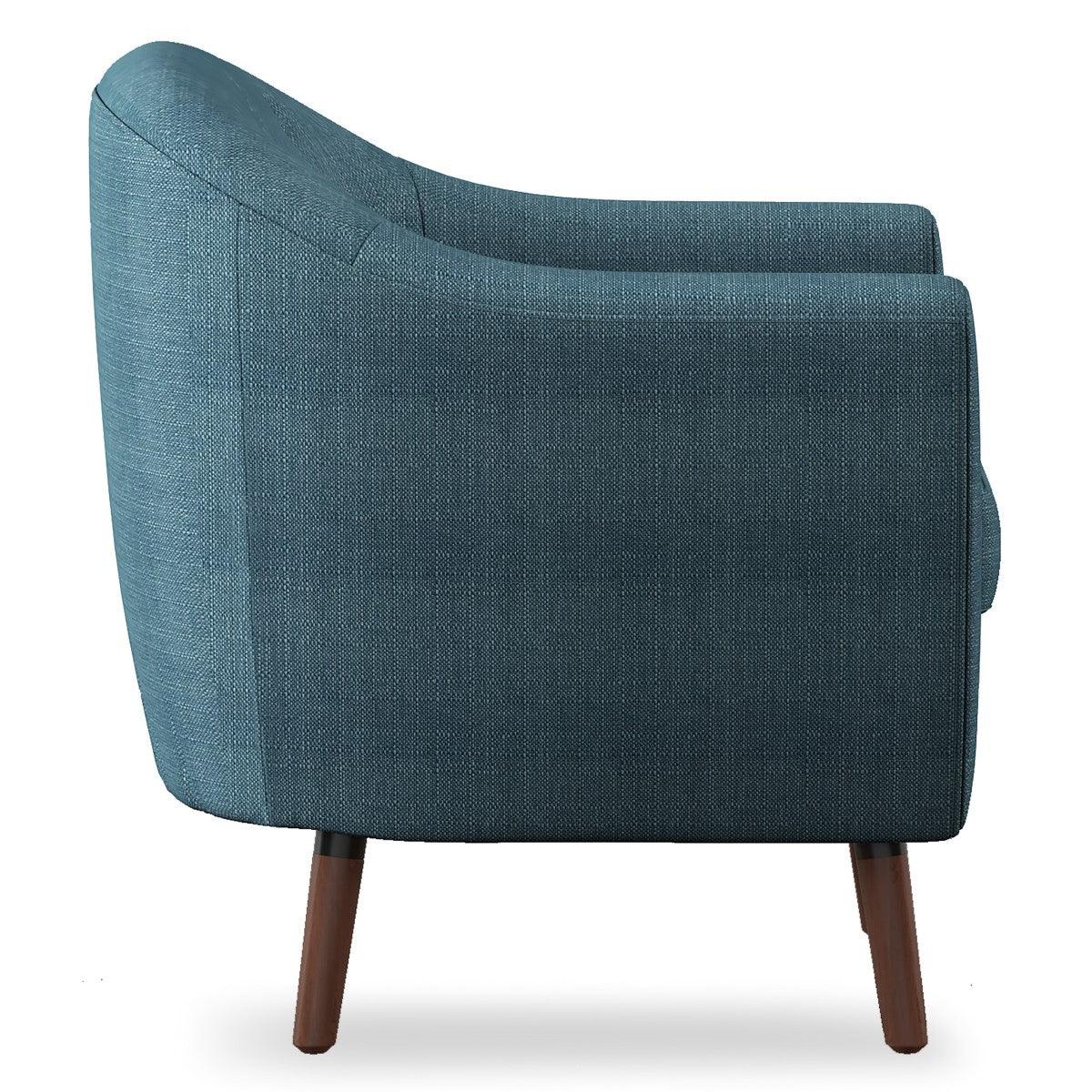 Back view of Lucille Blue Tufted Upholstered Accent Chair
