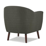Lucille Gray back view gray fabric tufted accent chair