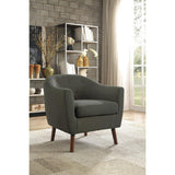 Lucille Gray angled view gray fabric tufted accent chair