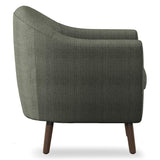 Lucille Gray side view gray fabric tufted accent chair