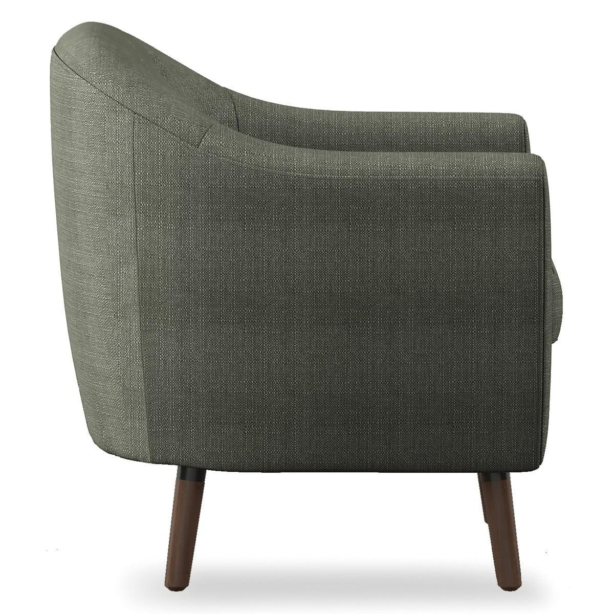 Lucille Gray side view gray fabric tufted accent chair