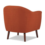 Close-up of textured orange fabric upholstery on Lucille Accent Chair