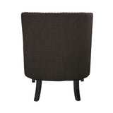 Charisma Chocolate tufted fabric accent chair rear angle view