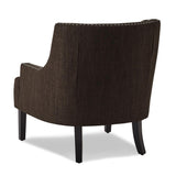Charisma Chocolate tufted fabric accent chair back view