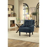 Charisma Indigo Tufted Fabric Accent Chair full view