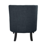 Charisma Indigo Tufted Fabric Accent Chair back angled view