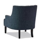 Charisma Indigo Tufted Fabric Accent Chair back view