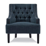 Charisma Indigo Tufted Fabric Accent Chair front view