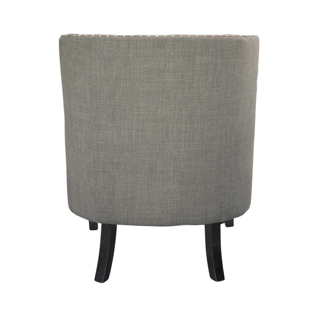 Charisma taupe fabric tufted accent chair close-up of tufted back
