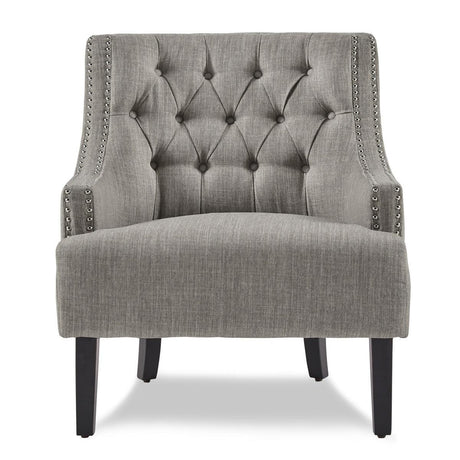 Charisma taupe fabric tufted accent chair front view